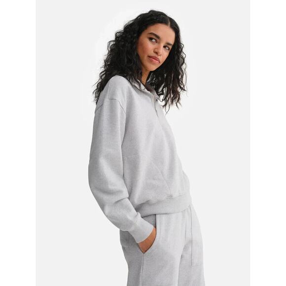 MATE the Label 100% Organic Cotton 1/4 Zip Up Sweatshirt L GRAY $158 - Picture 5 of 8